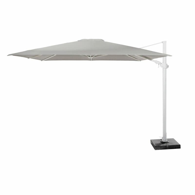 4Seasons Outdoor Pendelschirm "Siesta Premium", Gestell Alu weiß, Bezug mid grey