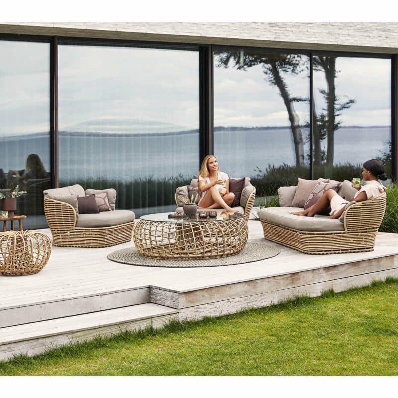 Cane-line "Basket" Loungeserie, Geflecht natural, AirTouch-Kissen taupe
