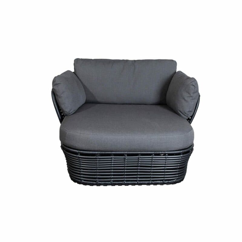 Cane-line "Basket" Loungesessel, Geflecht graphite, AirTouch-Kissen grey