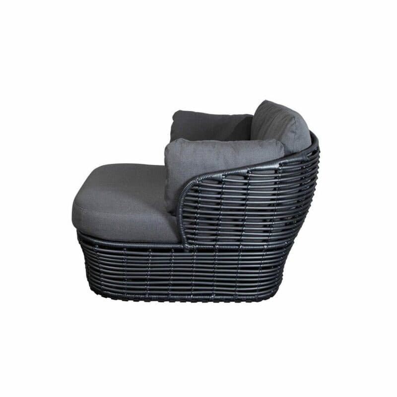 Cane-line "Basket" Loungesessel, Geflecht graphite, AirTouch-Kissen grey