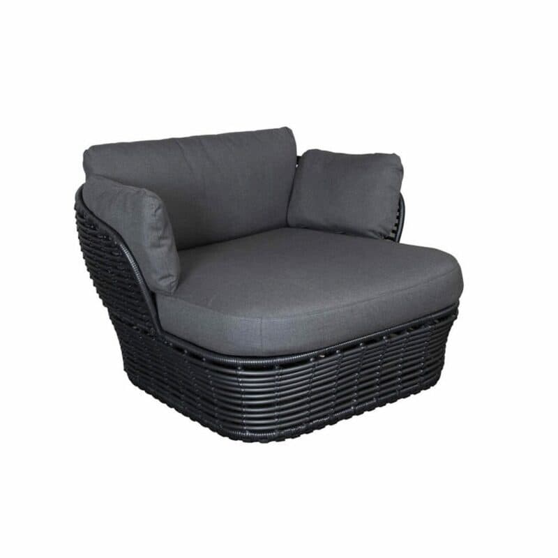 Cane-line "Basket" Loungesessel, Geflecht graphite, AirTouch-Kissen grey