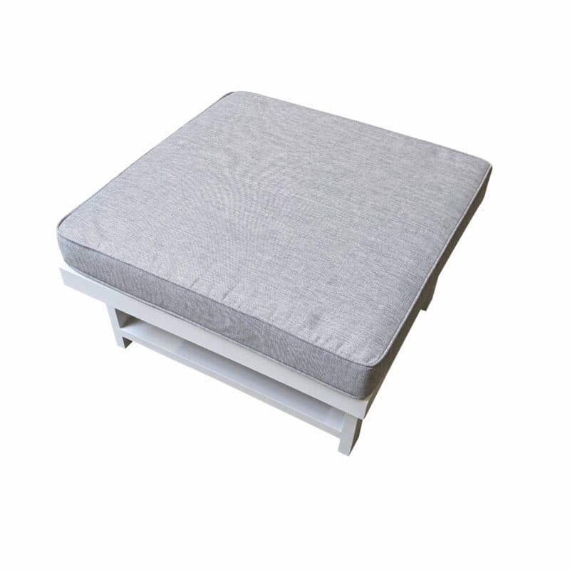 Home Islands "New Chalong" Loungehocker, Gestell Aluminium weiß, Polster hellgrau