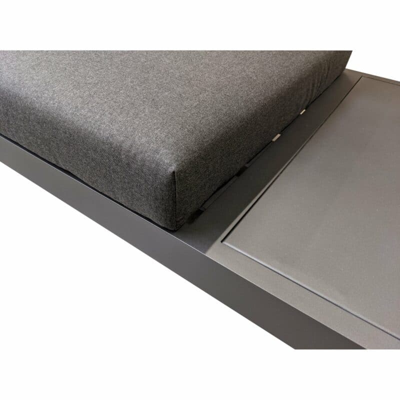 Jati&Kebon "Livio" Loungesofa, Alu Eisengrau, Kissen Natté Sooty