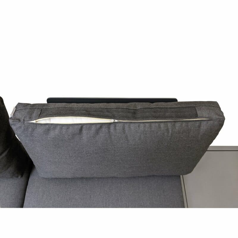Jati&Kebon "Livio" Loungesofa, Alu Eisengrau, Kissen Natté Sooty