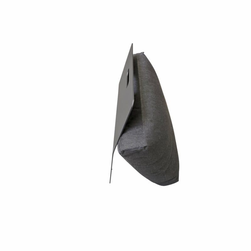 Jati&Kebon "Livio" Rückenlehne, Alu Eisengrau mit Kissen Natté Sooty