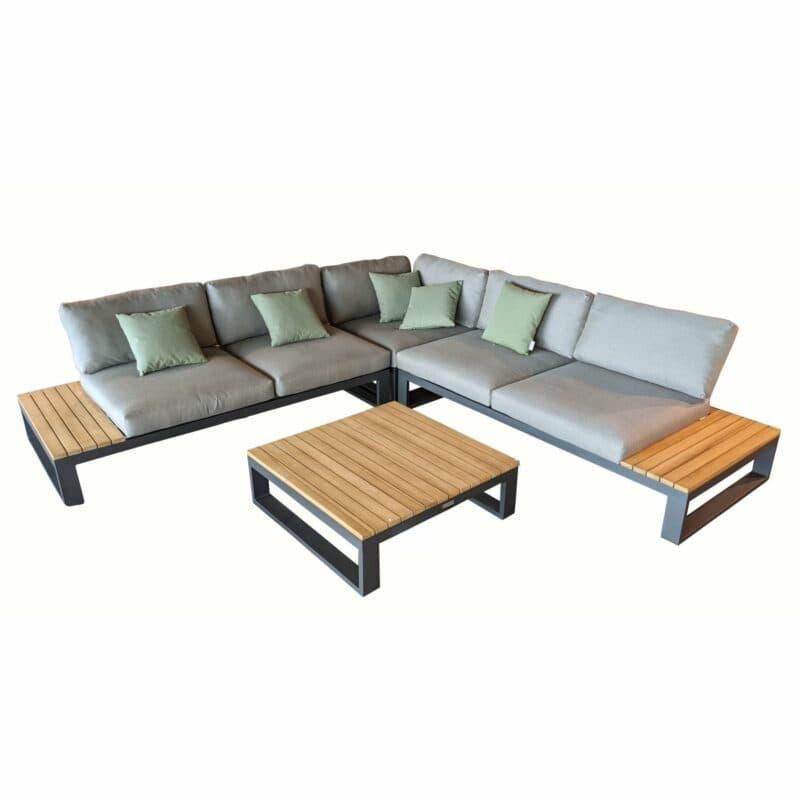 Jati & Kebon "Virginia" Loungegruppe, Gestell Aluminium mit Teak