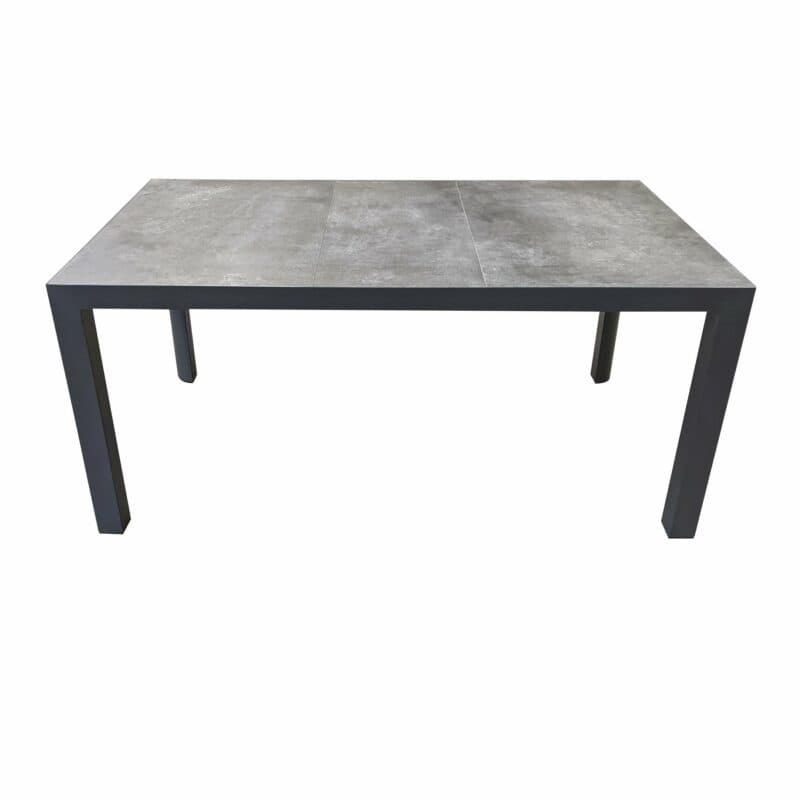 Lesli Living "Murcia" Gartentisch 160x90 cm, Alu charcoal, Tischplatte Keramik stone