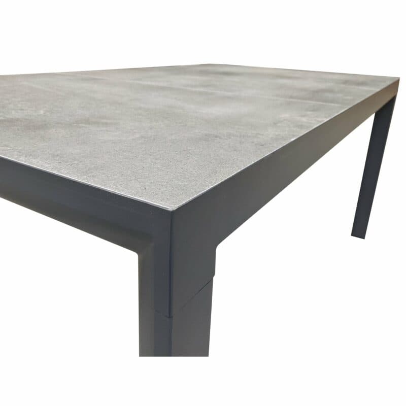 Lesli Living "Murcia" Gartentisch 160x90 cm, Alu charcoal, Tischplatte Keramik stone