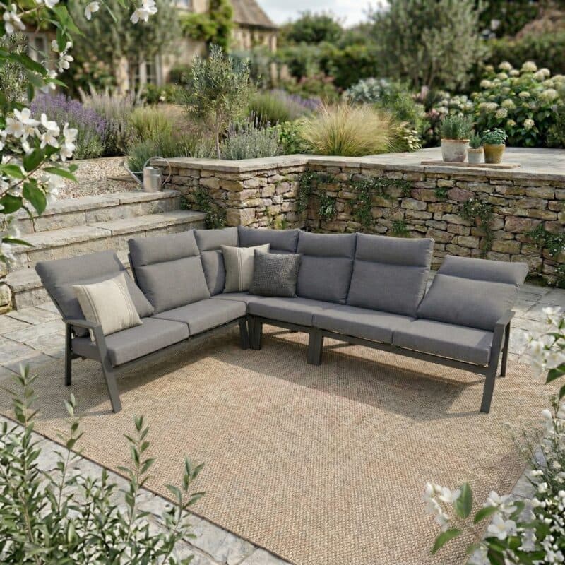 Lesli Living Loungeset 4-tlg. "Ohio", Alu charcoal, Bezug Olefin anthrazit (Bild KI-generiert)