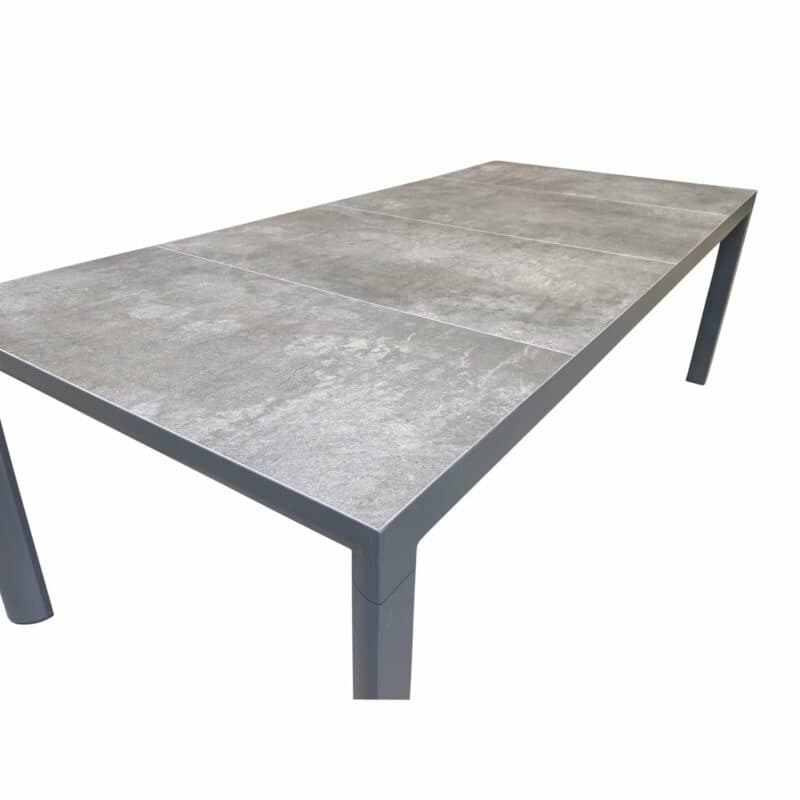 Lesli Living "Murcia" Gartentisch 220x100 cm, Alu charcoal, Tischplatte Keramik stone