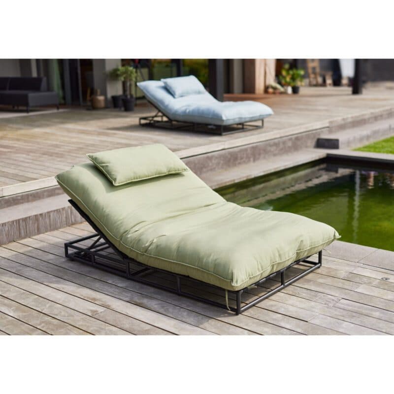 Hartman "Emma" Daybed, Gestell Aluminium schwarz, Sunbrella French Green