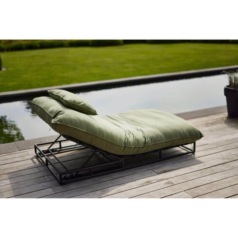 Hartman "Emma" Daybed, Gestell Aluminium schwarz, Sunbrella French Green