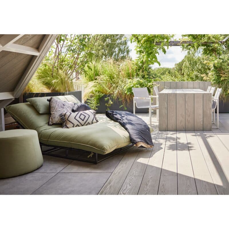 Hartman "Emma" Daybed, Gestell Aluminium schwarz, Sunbrella French Green