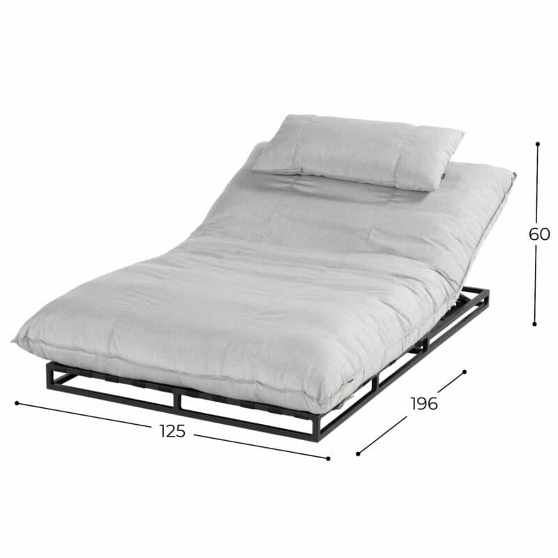 Hartman "Emma" Daybed, Gestell Aluminium schwarz, Sunbrella Marble