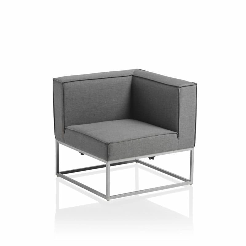 Kettler "Modena" Lounge-Eckteil, Gestell Aluminium silber, Polster Sunbrella® flanelle