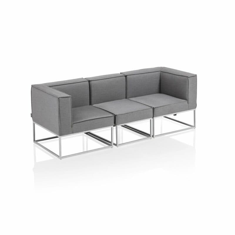 Kettler "Modena" Loungegruppe, Gestell Aluminium silber, Polster Sunbrella® flanelle
