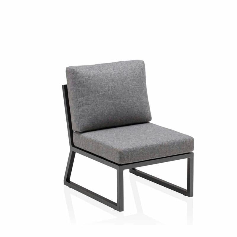 Kettler "Ocean Skid City Line" Lounge-/Dining-Mittelteil, Gestell Aluminium anthrazit, Polster hellgrau meliert