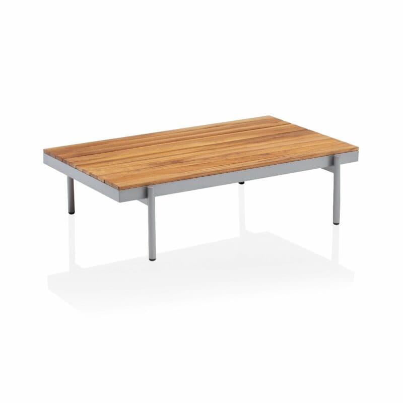 Kettler "Straight" Loungetisch, Gestell Aluminium silber, Tischplatte Teak