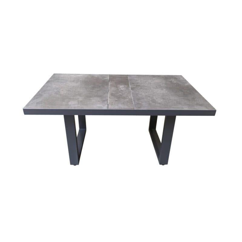Lesli Living "Murcia" Casual-Diningtisch, Alu charcoal, Tischplatte Keramik stone