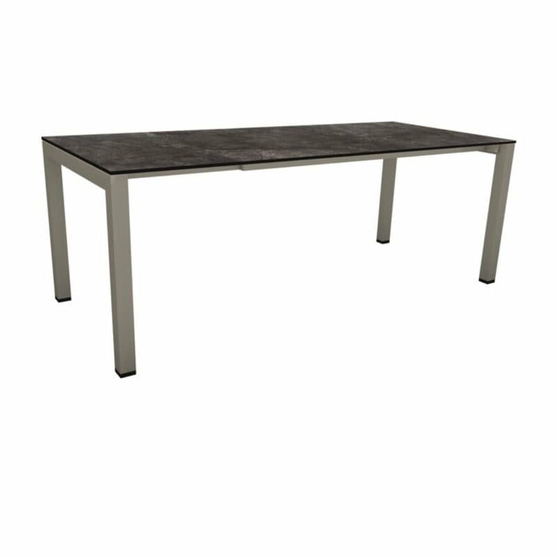 Stern Ausziehtisch 160/210x90 cm, Alu graphit, HPL Dark Marble