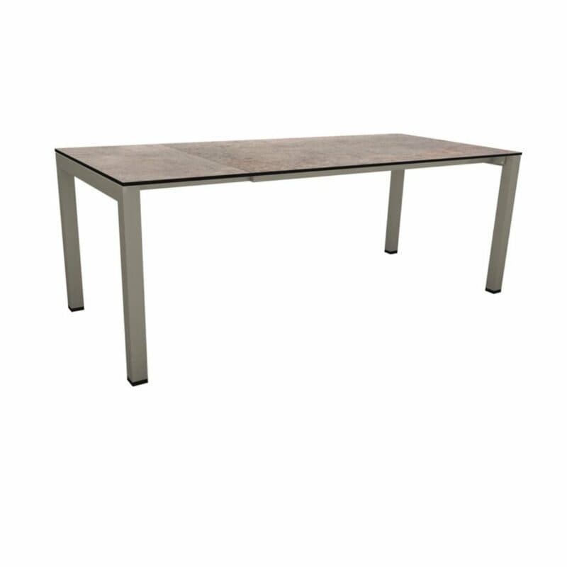 Stern Ausziehtisch 160/210x90 cm, Alu graphit, HPL Smoky