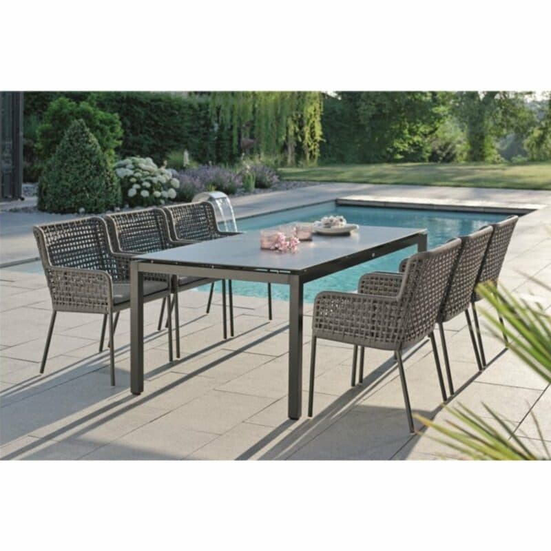 Stern Gartenmöbel-Set mit Sessel "Greta" und Gartentisch Aluminium/HPL