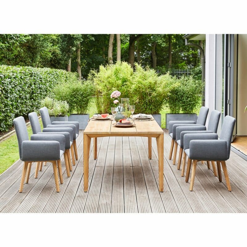Diamond Garden "Santander" Gartentisch, Recycled Teak natur mit Sessel "Arona"