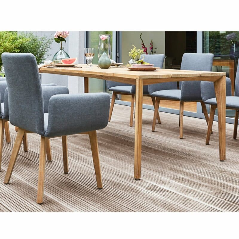 Diamond Garden "Santander" Gartentisch, Recycled Teak natur mit Sessel "Arona"