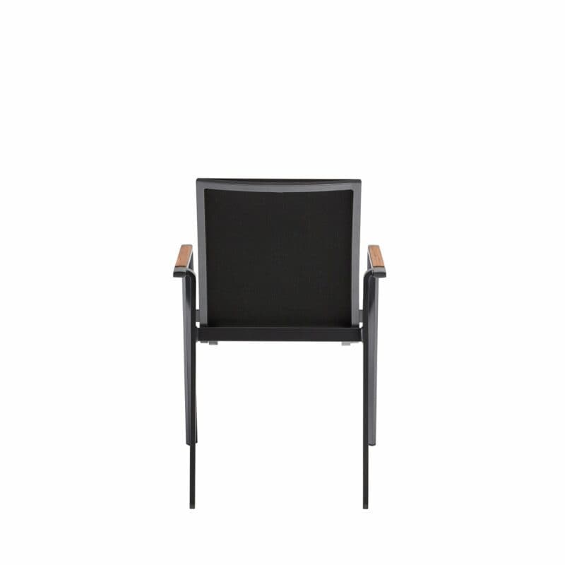 Kettler "Diamond" Stapelsessel, Gestell Aluminium anthrazit, Sitzfläche Textilen® charcoal, Armlehne Teak
