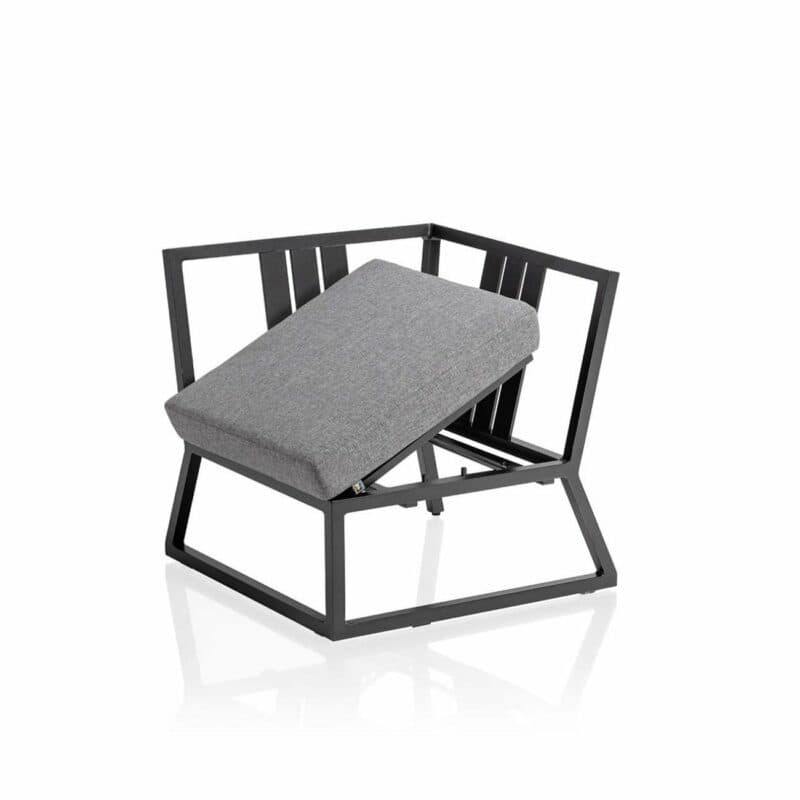 Kettler "Ocean Skid Modular/Ocean Skid City Line" Eckteil, Gestell Aluminium anthrazit, Polster Olefin hellgrau meliert, Sitzfläche verstellbar