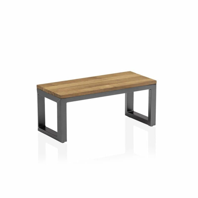 Kettler "Ocean Skid" Beistelltisch, Gestell Aluminium anthrazit, Platte Teakholzplanken, 70x30 cm