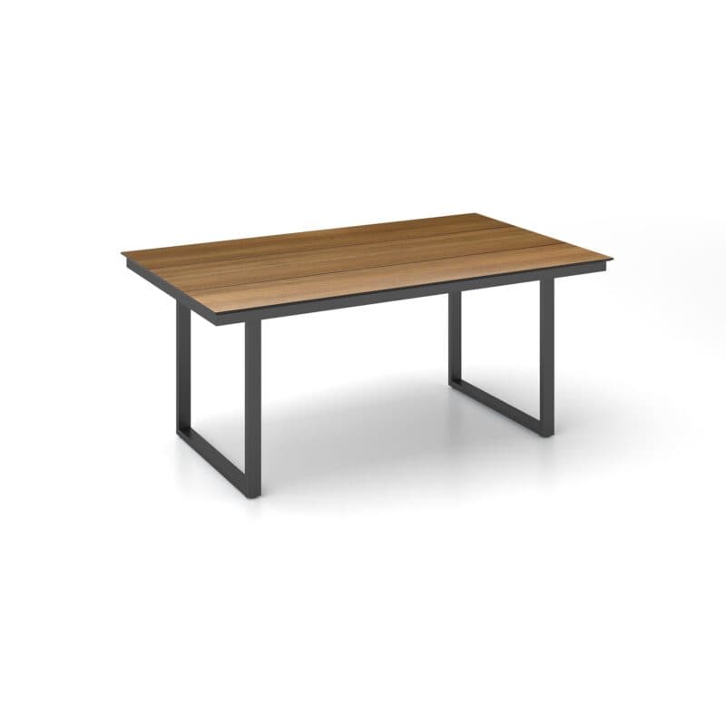 Kettler "Skate" Gartentisch Casual Dining, Gestell Aluminium anthrazit, Tischplatte HPL Teak-Optik mit Fräsung, 160x95 cm, Höhe ca. 68 cm