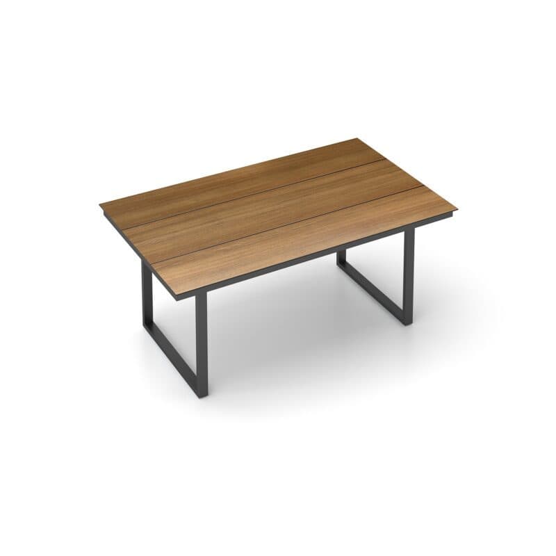 Kettler "Skate" Gartentisch Casual Dining, Gestell Aluminium anthrazit, Tischplatte HPL Teak-Optik mit Fräsung, 160x95 cm, Höhe ca. 68 cm