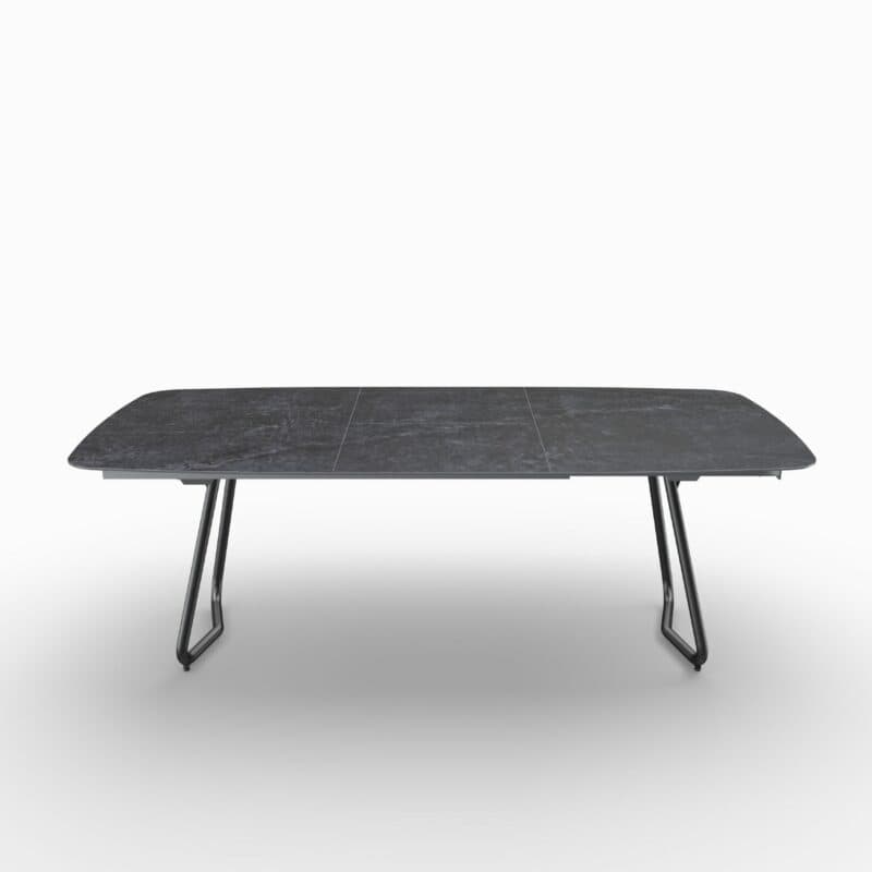 SIT Mobilia "Jura-Delemont" Ausziehtisch, Gestell Stahl anthrazit lackiert, Tischplatte Dekton Laos, 160/220x100 cm, ausgezogen