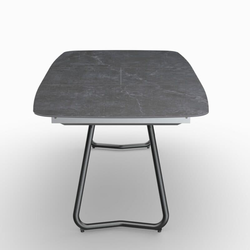 SIT Mobilia "Jura-Delemont" Ausziehtisch, Gestell Stahl anthrazit lackiert, Tischplatte Dekton Laos, 160/220x100 cm