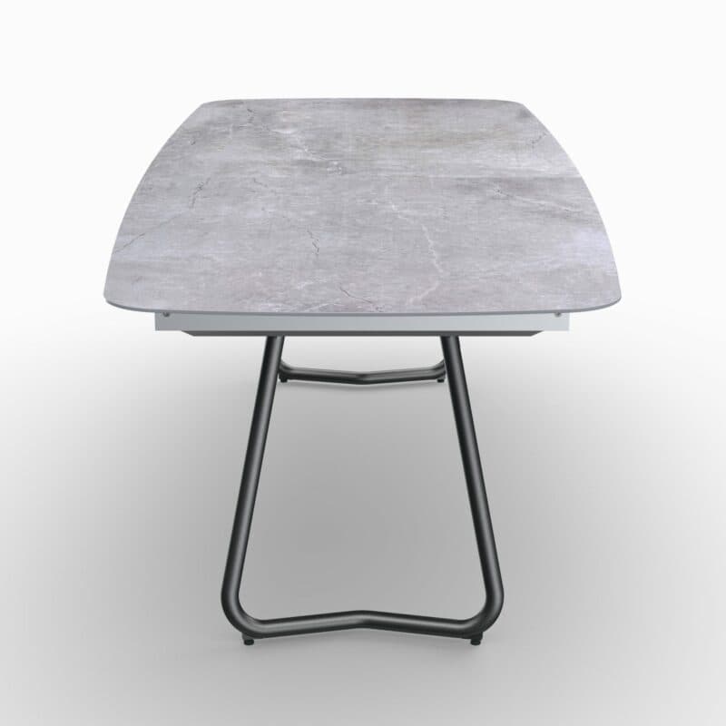 SIT Mobilia "Jura-Delemont" Ausziehtisch, Gestell Stahl anthrazit lackiert, Tischplatte Dekton Soke, 240/300x100 cm