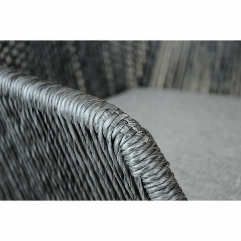 SIT Mobilia Gartenstuhl "Allanis“, Gestell Aluminium anthrazit, Geflecht Twisted Ebony, Kissen white/grey