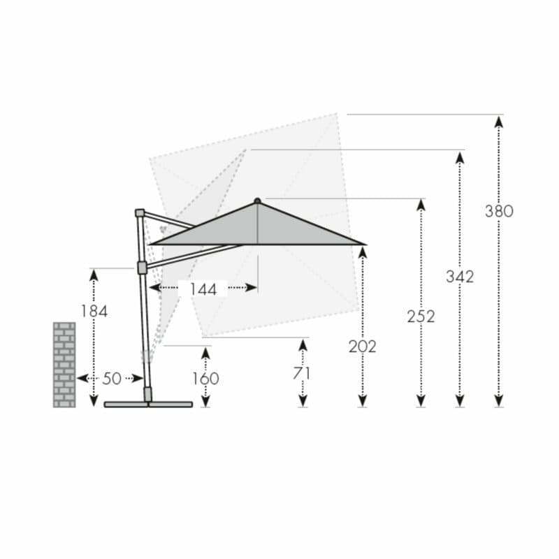 Doppler "Alu Wood Pendel AX Ultra" Ampelschirm 300x220 cm
