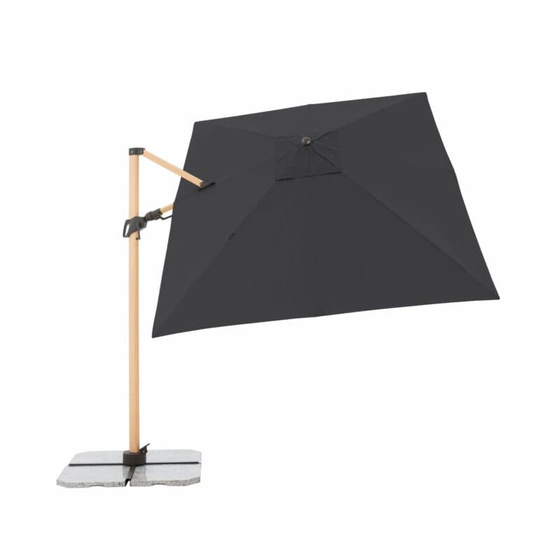 Doppler "Alu Wood Pendel AX Ultra" Ampelschirm 300x220 cm, Farbe 840 Anthrazit