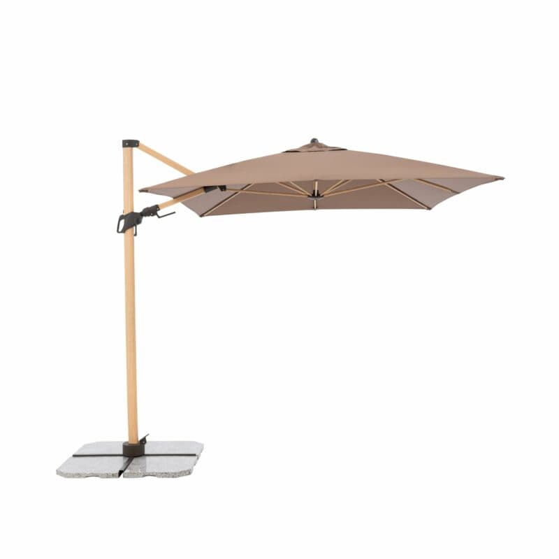 Doppler "Alu Wood Pendel AX Ultra" Ampelschirm 300x220 cm, Farbe 846 Greige