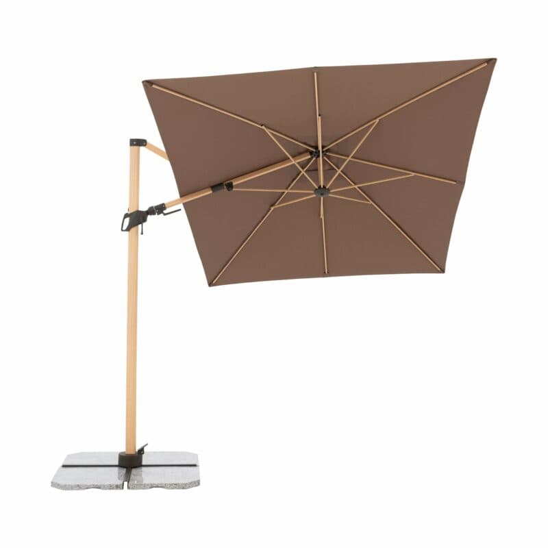 Doppler "Alu Wood Pendel AX Ultra" Ampelschirm 300x220 cm, Farbe 846 Greige