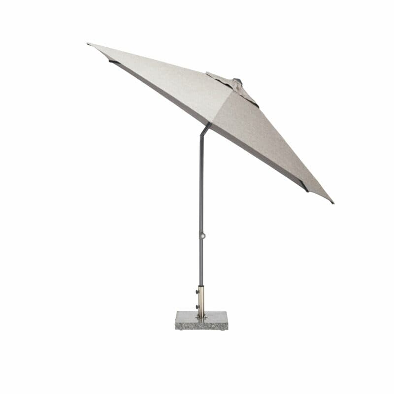 Kettler "Easy Push" Sonnenschirm, Ø 300 cm, Aluminium anthrazit, Schirmbezug hellgrau meliert