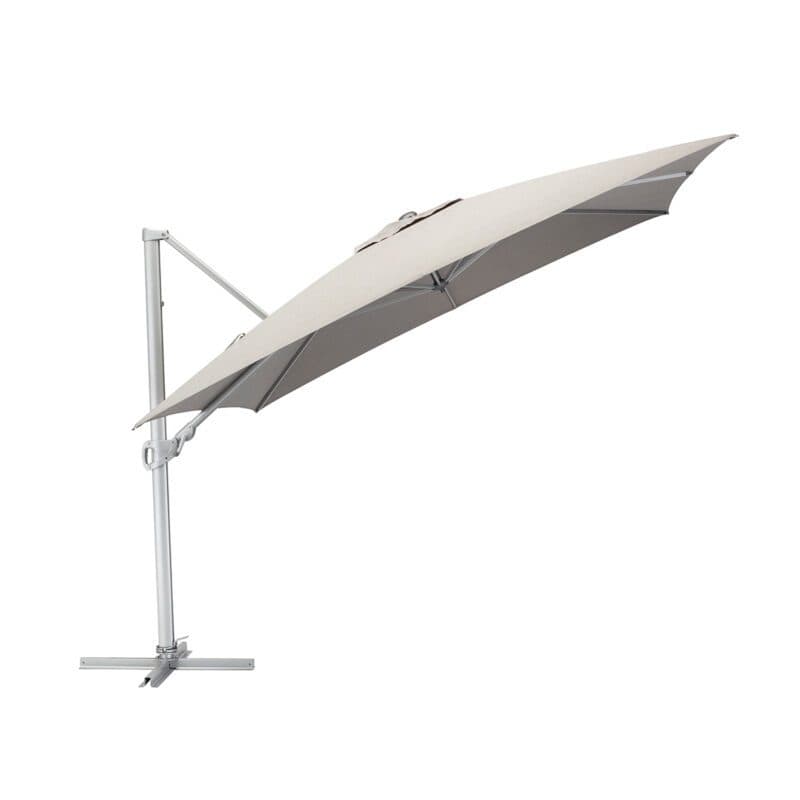Kettler "Easy Turn" Pendelschirm 300x300 cm, Alu silber, Schirmbezug hellgrau-meliert