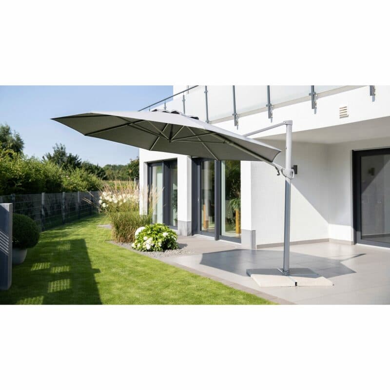 Kettler "Easy Turn" Pendelschirm Ø 330 cm, Alu silber, Schirmbezug charcoal