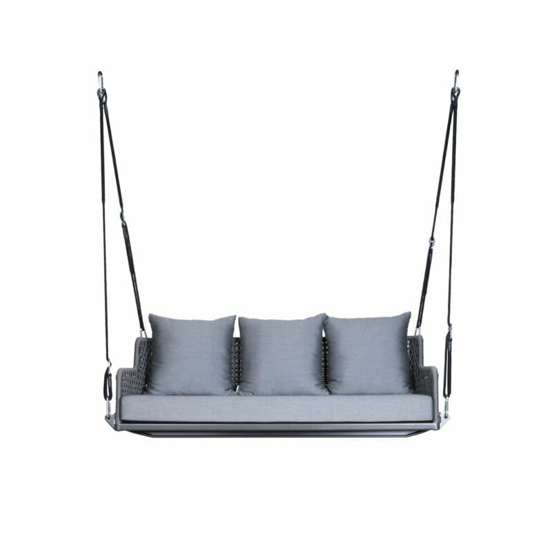 Stern "Greta" 2-Sitzer Schaukel, Rope platin mit Kissen seidengrau