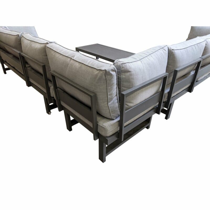 Home Islands "New Chalong" Eckteil = Hockermodul inkl. Armlehne und Rückenlehne, Gestell Aluminium anthrazit, Polster hellgrau