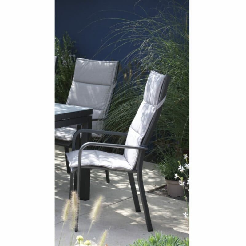 Jati&Kebon "Dransy" Hochlehner mit Auflage Silver Grey Basic