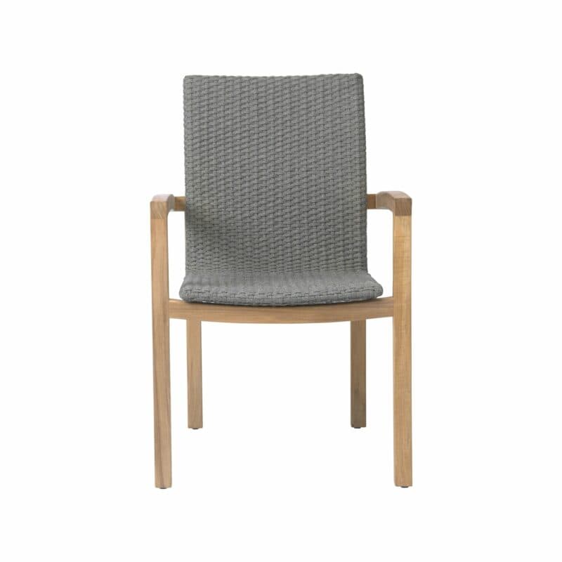 Stern "Leah" Diningsessel, Gestell Teakholz, Sitz- und Rückenfläche Rope steingrau