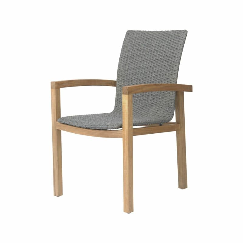 Stern "Leah" Diningsessel, Gestell Teakholz, Sitz- und Rückenfläche Rope steingrau