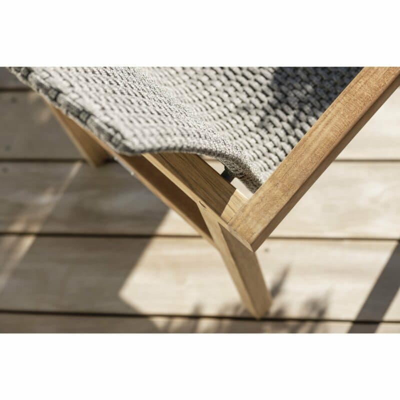 Stern "Leah" Diningsessel, Gestell Teakholz, Sitz- und Rückenfläche Rope steingrau